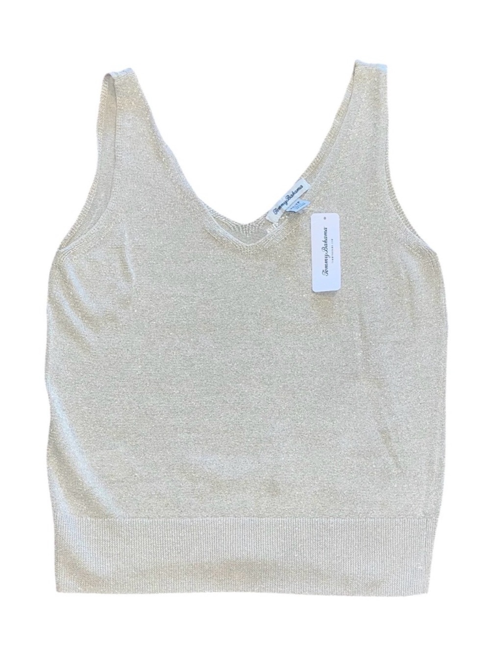 Tommy Bahama Shimmer Addison Tank XS NWT Women’s Summer Soft Gold Linen Blend